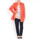 ROF AMO BURNT ORANGE TEXTURED NERO COLLAR LONG JACKET 