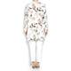 ROF Amo floral print beaded trim long jacket