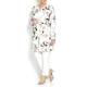 ROF Amo floral print beaded trim long jacket