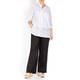 MARINA RINALDI LINEN PULL ON TROUSERS BLACK