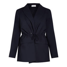 SALLIE SAHNE DRAWSTRING WAIST BLAZER BLACK - Plus Size Collection