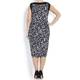 Sallie Sahne monochrome Rose Print DRESS