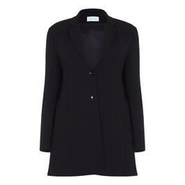 SALLIE SAHNE LONGLINE BLACK JACKET SINGLE BREASTED REVERE COLLAR - Plus Size Collection