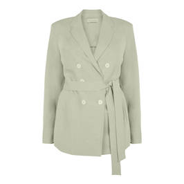 SALLIE SAHNE LINEN BLEND DOUBLE BREASTED JACKET - Plus Size Collection