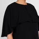 Sallie Sahne Crepe Flutter Sleeve Top Black 