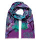 Salto Silk Cotton Blend Scarf Print Turquoise 