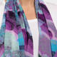 Salto Silk Cotton Blend Scarf Print Turquoise 