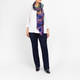 Salto Abstract Floral Print Merino Wool Scarf Purple 