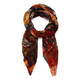 Salto Abstract Print Merino Wool Scarf Orange