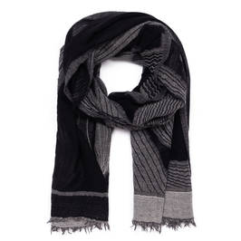 Salto Woven Merino Wool Scarf Black  - Plus Size Collection