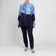 Samoon Indigo and Blue Satin Shirt 