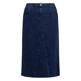 Samoon Denim Midi Skirt  - Plus Size Collection