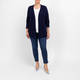 Sandra Portelli Pure Cashmere Ribbed Cardigan Navy 
