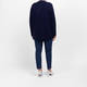 Sandra Portelli Pure Cashmere Ribbed Cardigan Navy 