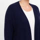 Sandra Portelli Pure Cashmere Ribbed Cardigan Navy 