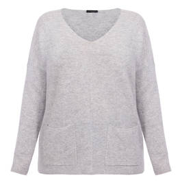 Sandra Portelli Pure Cashmere Knitted Tunic Sweater Grey  - Plus Size Collection