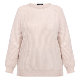 Sandra Portelli Ribbed Cashmere Sweater Oyster  - Plus Size Collection