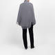 Sandra Portelli Cashmere Knitted Poncho With Sleeves Dark Grey 