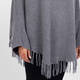 Sandra Portelli Cashmere Knitted Poncho With Sleeves Dark Grey 