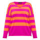 Sandra Portelli V-neck Cashmere Knitted Tunic Fuchsia And Orange Stripe