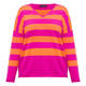 Sandra Portelli V-neck Cashmere Knitted Tunic Fuchsia And Orange Stripe