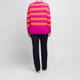 Sandra Portelli V-neck Cashmere Knitted Tunic Fuchsia And Orange Stripe