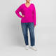 Sandra Portelli V-Neck Cashmere Knitted Tunic Fuchsia Pink 