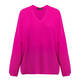 Sandra Portelli V-Neck Ribbed Cashmere Knitted Tunic Fuchsia