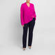 Sandra Portelli V-Neck Ribbed Cashmere Knitted Tunic Fuchsia