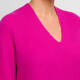 Sandra Portelli V-Neck Ribbed Cashmere Knitted Tunic Fuchsia