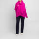 Sandra Portelli V-Neck Ribbed Cashmere Knitted Tunic Fuchsia
