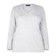 Sandra Portelli 100% cashmere dove grey v-neck SWEATER