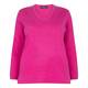 SANDRA PORTELLI FUCHsIA CASHMERE V-NECK SWEATER