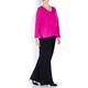 SANDRA PORTELLI FUCHsIA CASHMERE V-NECK SWEATER