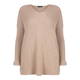 SANDRA PORTELLI RIBBED PURE CASHMERE SWEATER TAUPE