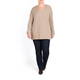 SANDRA PORTELLI RIBBED PURE CASHMERE SWEATER TAUPE