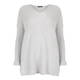 SANDRA PORTELLI RIBBED PURE CASHMERE SWEATER PEARL GREY