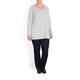 SANDRA PORTELLI RIBBED PURE CASHMERE SWEATER PEARL GREY