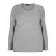 SANDRA PORTELLI GREY CASHMERE ROUND NECK SWEATER