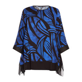 SeeYou Abstract Print Georgette Tunic Cobalt Blue - Plus Size Collection