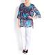 SEMPRE PIU tropical print navy KAFTAN