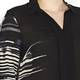 SEMPRE PIU black abstract stripe SHIRT