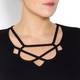 SEMPRE PIU BLACK TOP WITH CRISS CROSS NECK DETAIL