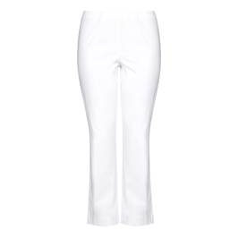 Sempre Piu  White Straight Leg TROUSERS - Plus Size Collection