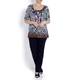 Sempre Piu feather and jewel print Tunic