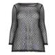 SEMPRE PIU BLACK MESH TUNIC-TOP WITH SEQUINS