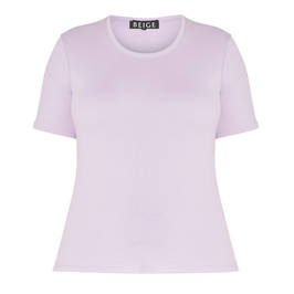 BEIGE STRETCH JERSEY T-SHIRT LAVENDER - Plus Size Collection
