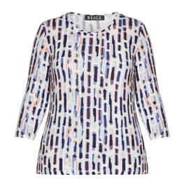 SUNDAY LONG SLEEVE STRETCH JERSEY PRINT T-SHIRT  - Plus Size Collection