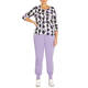 BEIGE STRETCH JERSEY T-SHIRT PRINT LAVENDER
