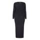 TIA FULL LENGTH BLACK WRAP FRONT LUREX GOWN